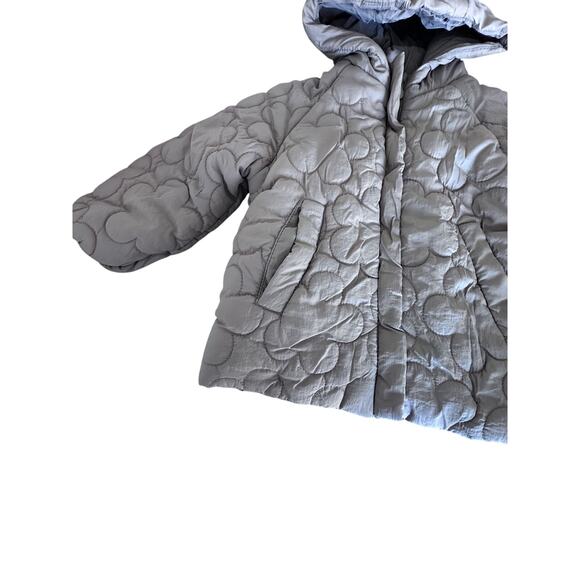 Zara Girls Tan Quilted Puffer Coat Size 2-3 Years - Picture 3 of 9